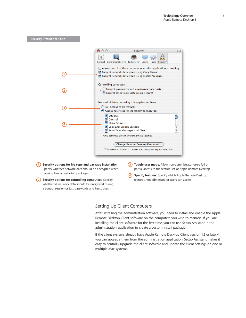 Setting up client computers | Apple Remote Desktop 3 User Manual | Page 7 / 35