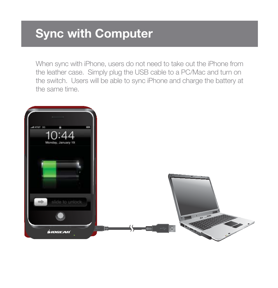 Sync with computer | IOGear GMP2001P User Manual | Page 5 / 10