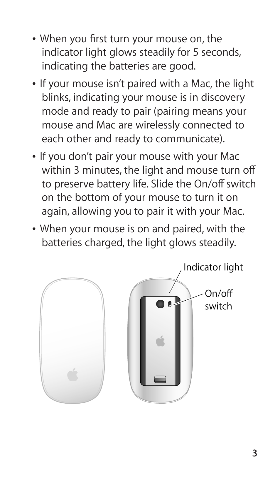 Apple Magic Mouse User Manual | Page 3 / 16