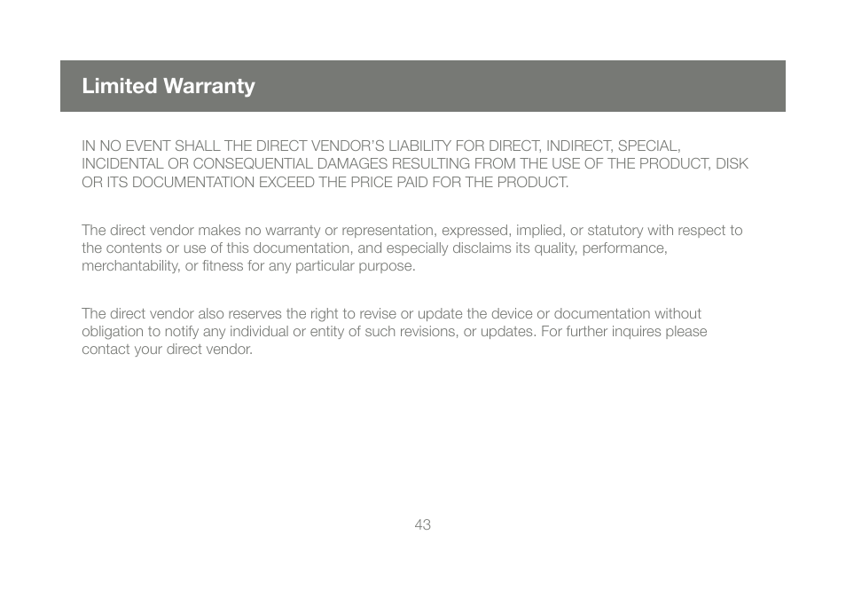 Limited warranty | IOGear GPSU21 User Manual | Page 43 / 48