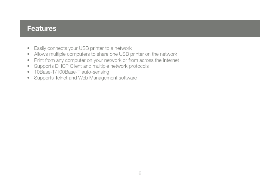 Features | IOGear GPSU21 User Manual | Page 6 / 48