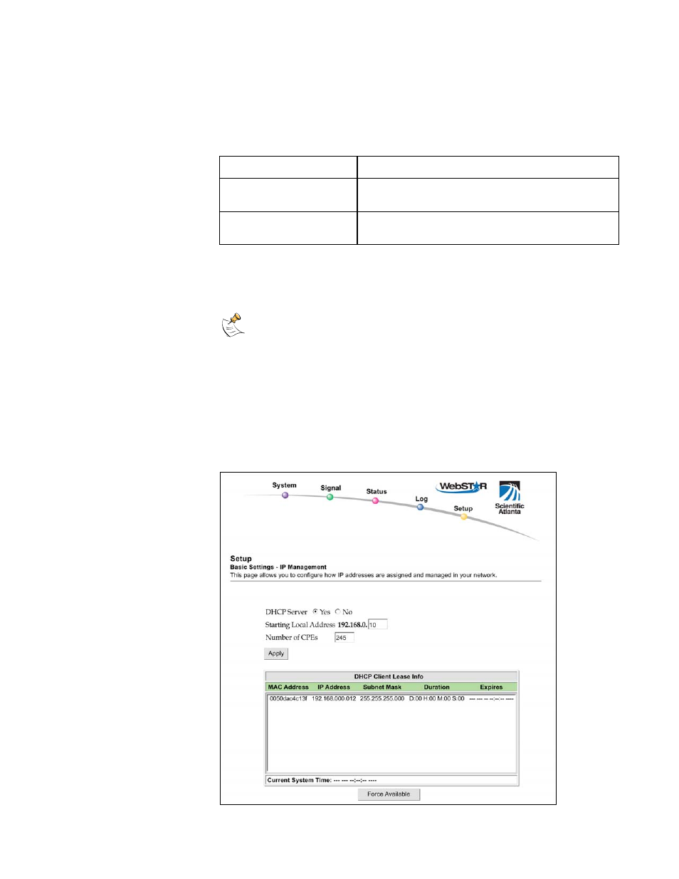 Configuring and managing ip addresses, Setup basic settings – ip management page example | Scientific Atlanta DPR2320 User Manual | Page 42 / 81