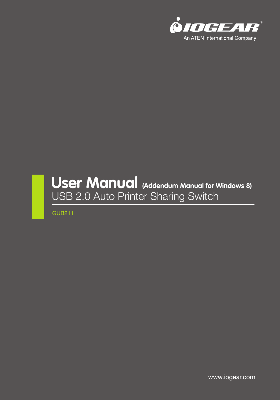 IOGear GUB211W6 For Win8 User Manual | 12 pages
