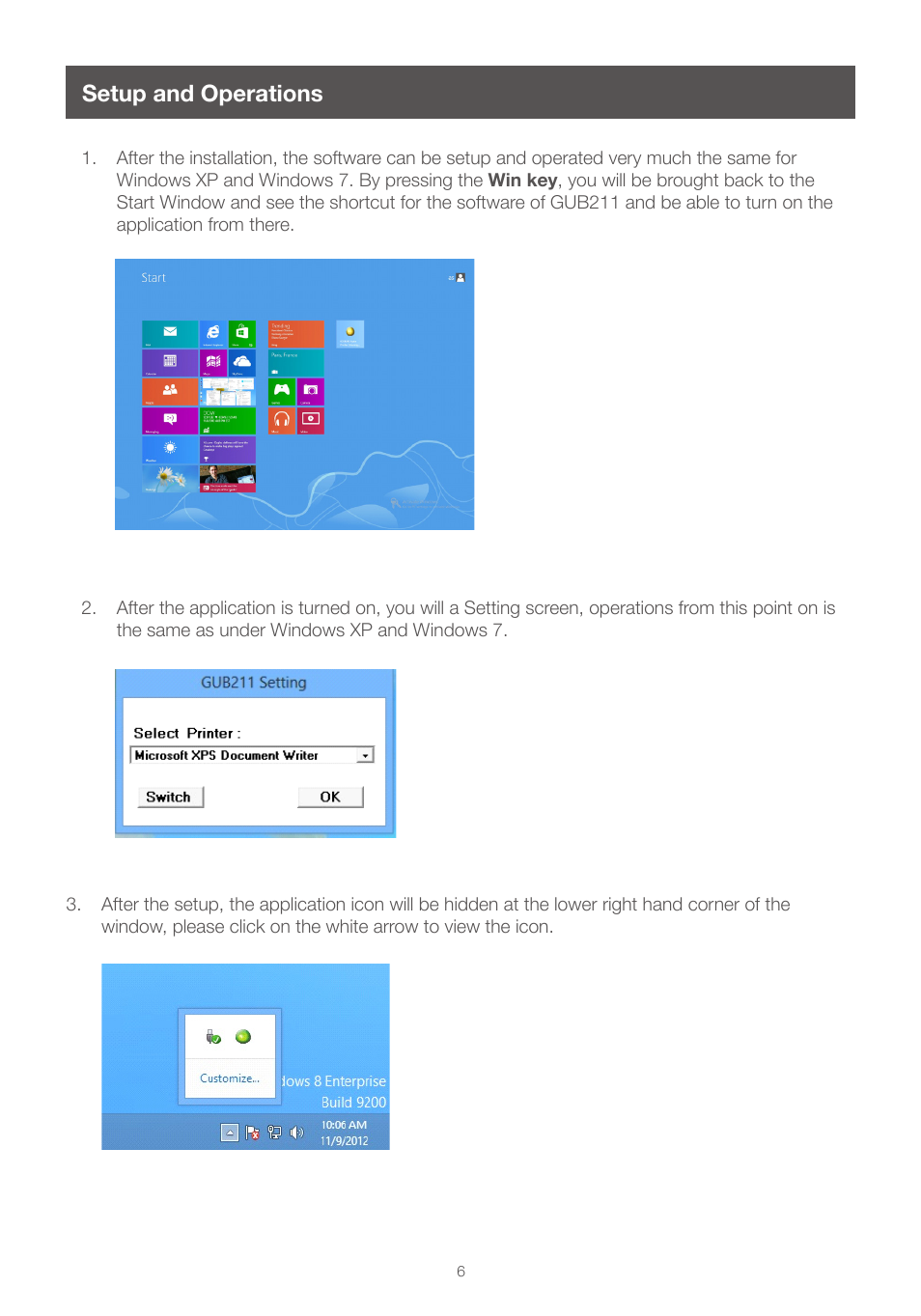 Setup and operations | IOGear GUB211W6 For Win8 User Manual | Page 6 / 12