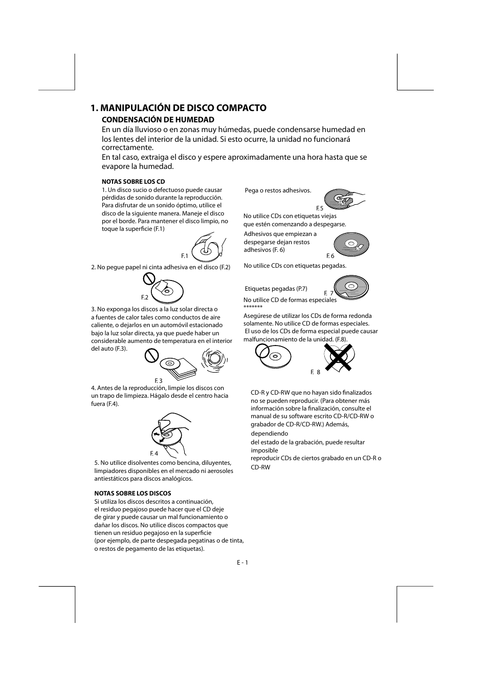 Bv9150_um-spa-3, Manipulación de disco compacto, Correctamente. evapore la humedad | Boss Audio Systems BV9155B User Manual | Page 4 / 33