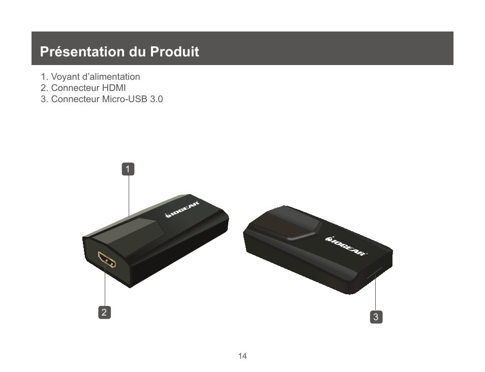Présentation du produit | IOGear GUC3025HW6 User Manual | Page 14 / 32