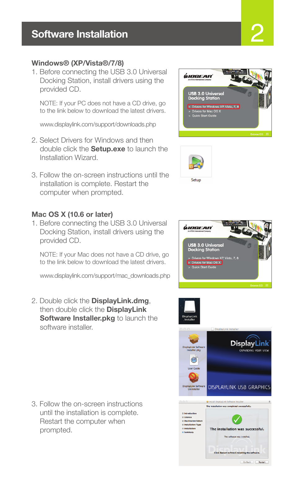 Software installation | IOGear GUD300 User Manual | Page 3 / 8