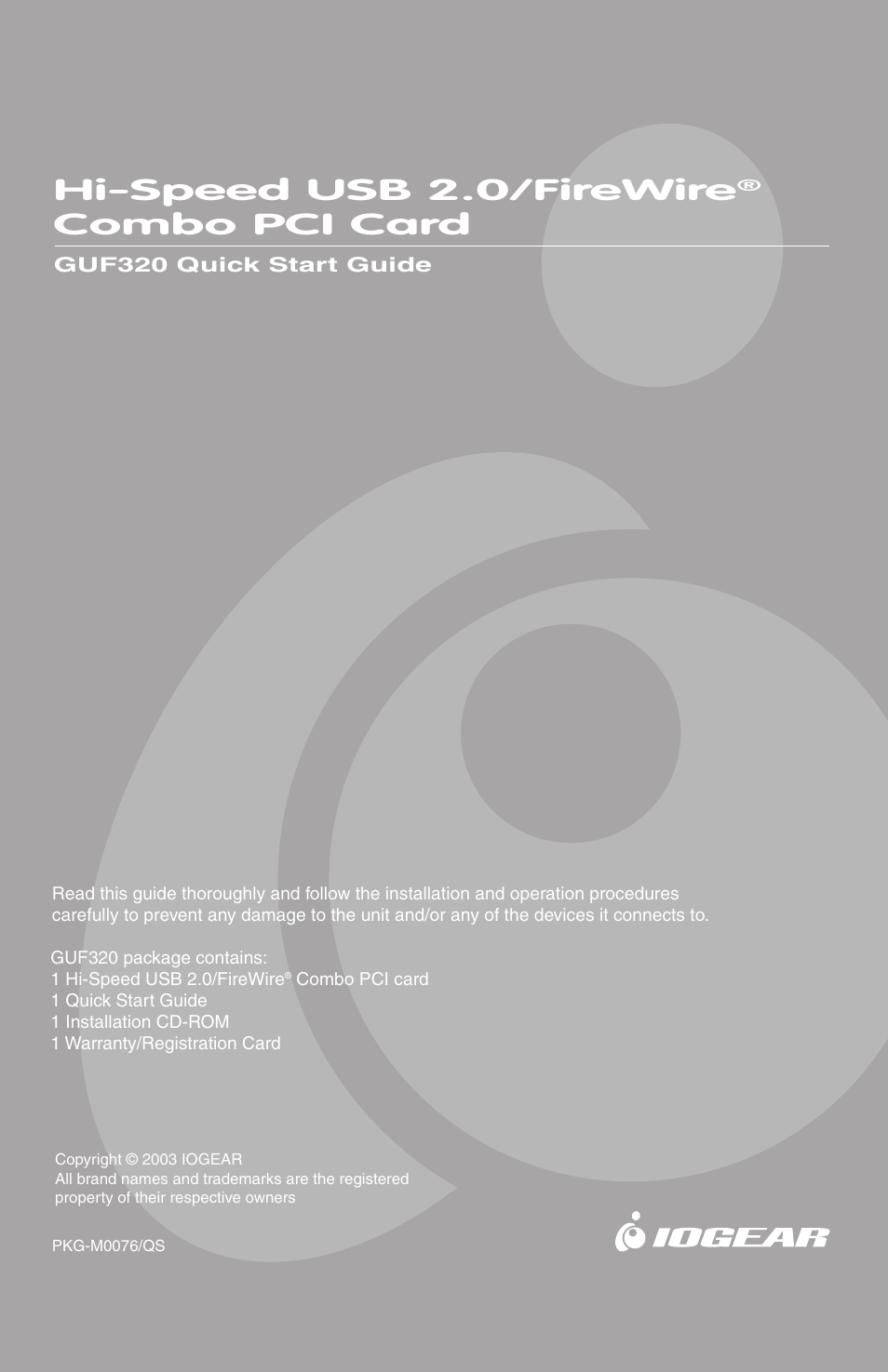 IOGear GUF320 User Manual | 9 pages