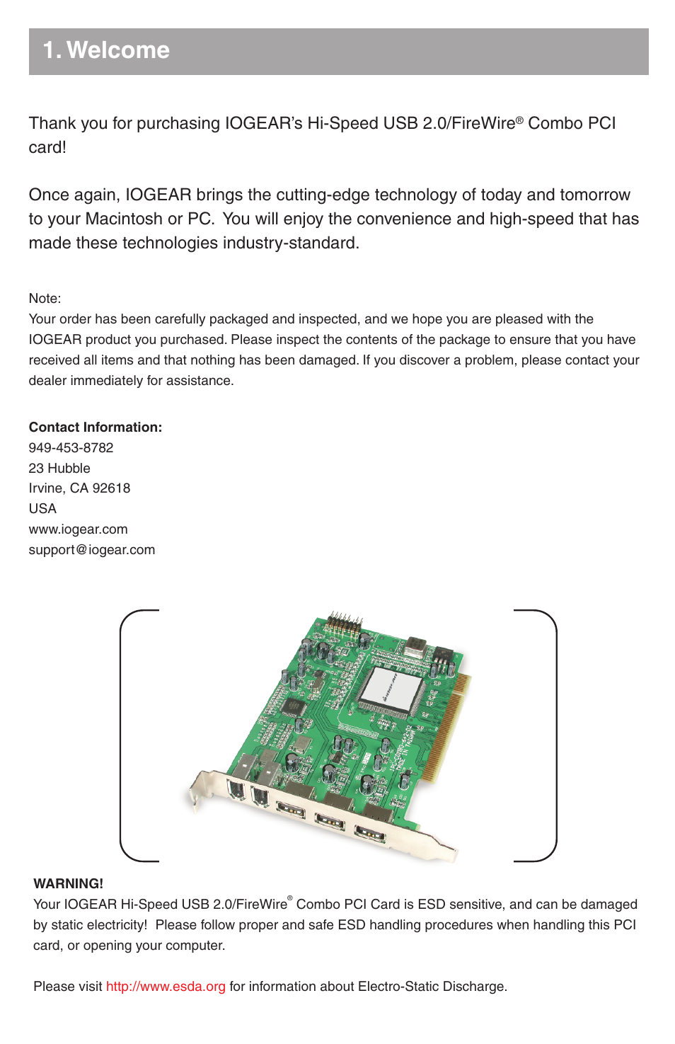 Welcome | IOGear GUF320 User Manual | Page 2 / 9