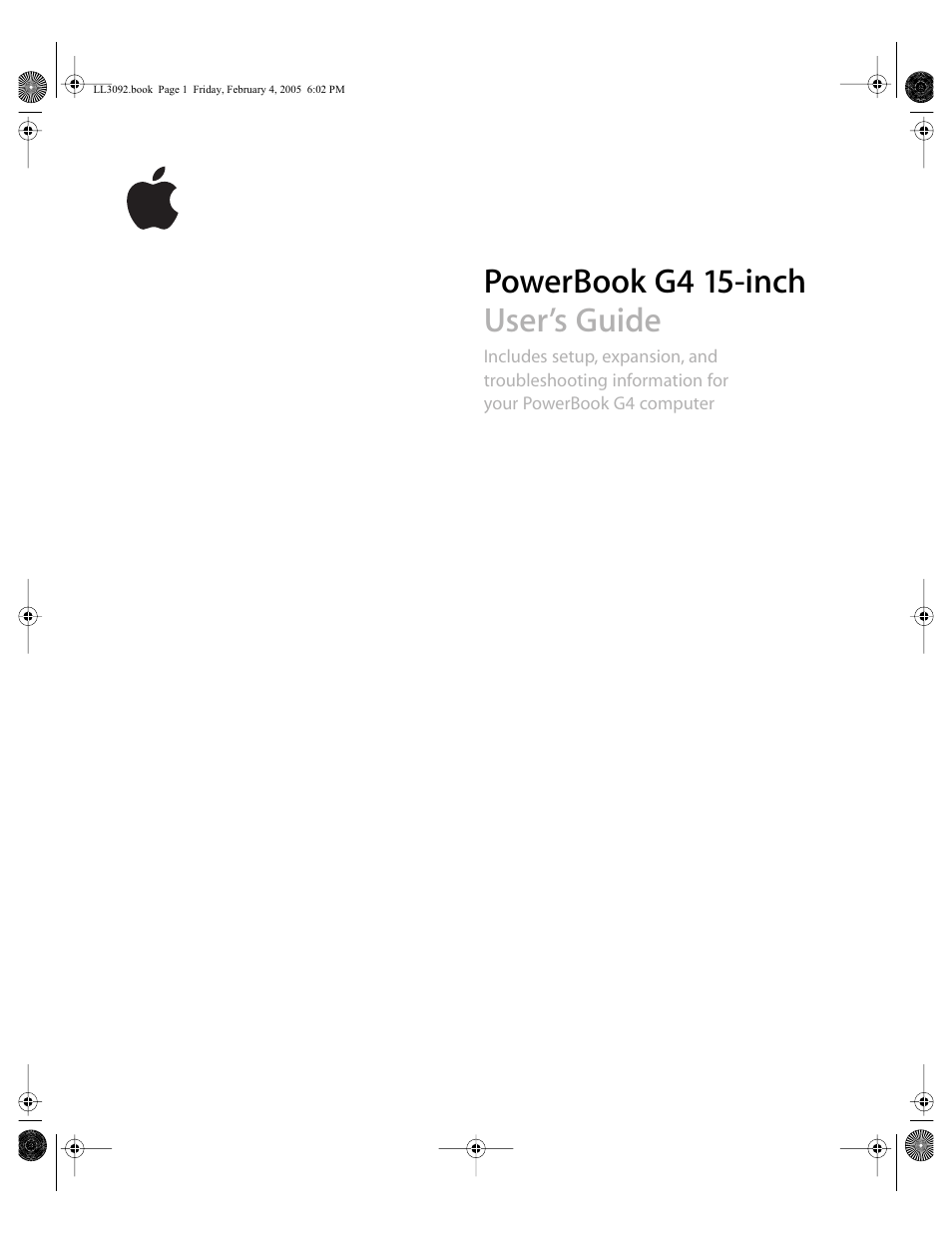 Apple PowerBook G4 (15-inch, 1.67/1.5 GHz) User Manual | 112 pages