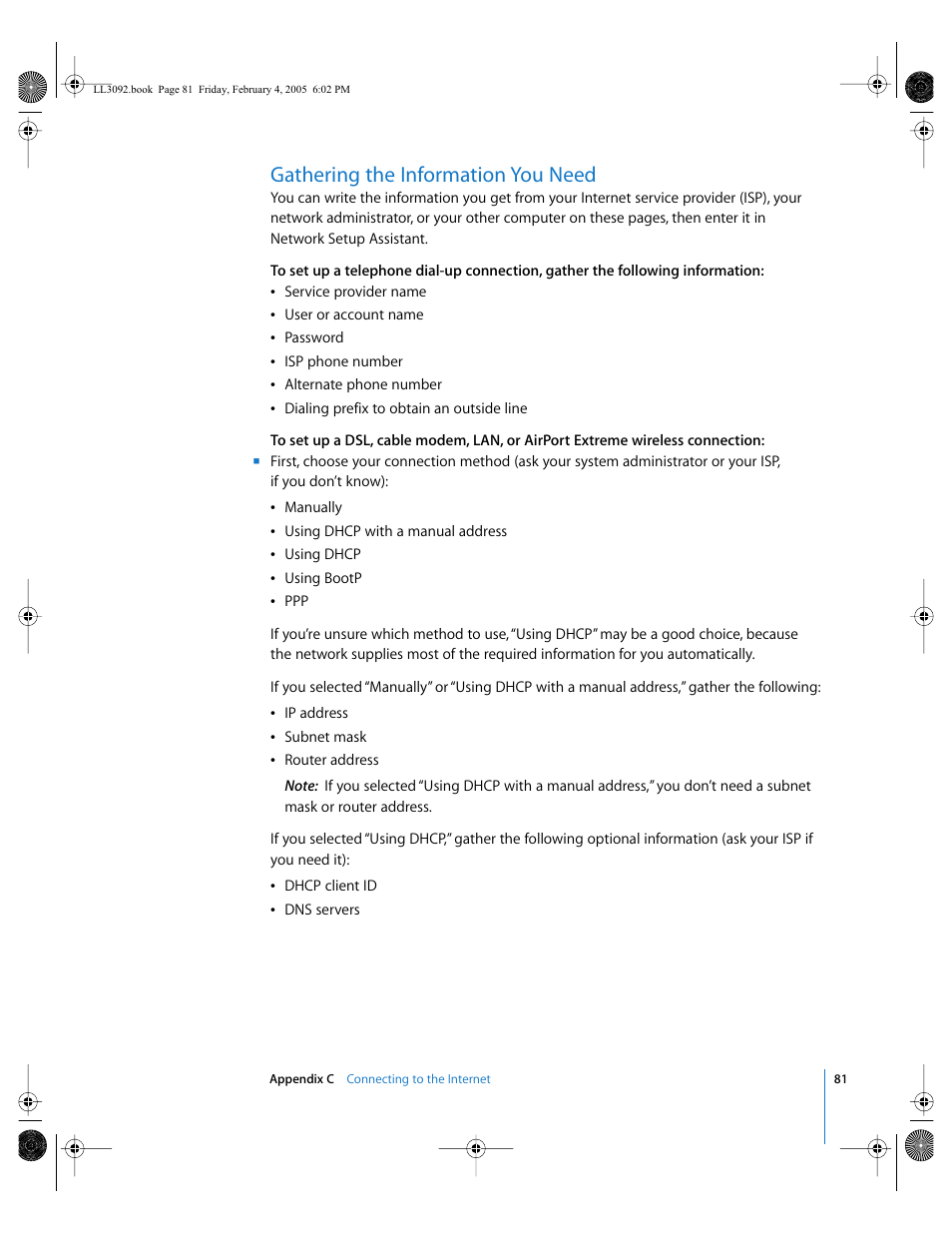 Gathering the information you need | Apple PowerBook G4 (15-inch, 1.67/1.5 GHz) User Manual | Page 82 / 112