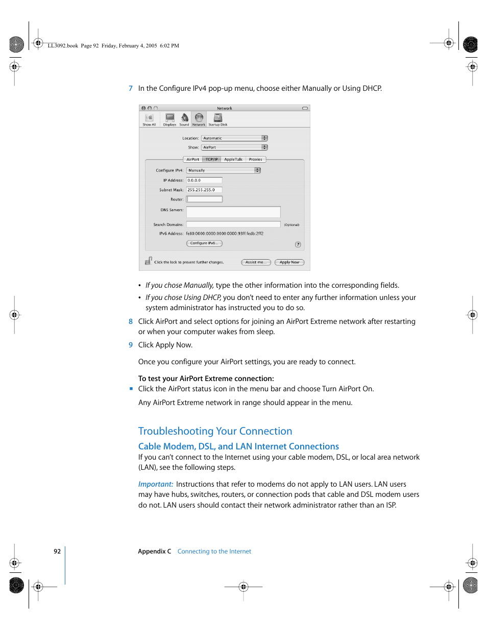 Troubleshooting your connection | Apple PowerBook G4 (15-inch, 1.67/1.5 GHz) User Manual | Page 93 / 112