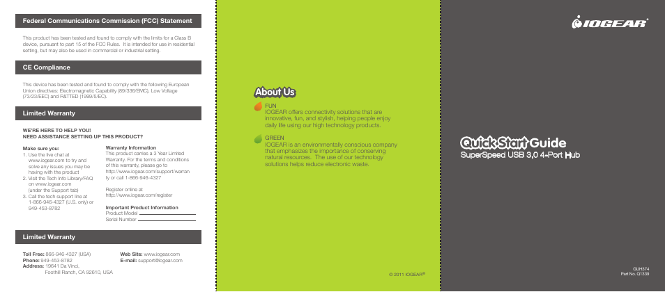 IOGear GUH374 User Manual | 2 pages