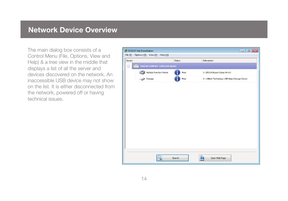 Network device overview | IOGear GUIP204 v2 User Manual | Page 14 / 44