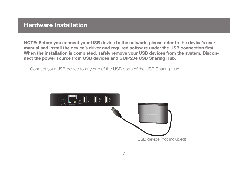 Hardware installation | IOGear GUIP204 v2 User Manual | Page 7 / 44