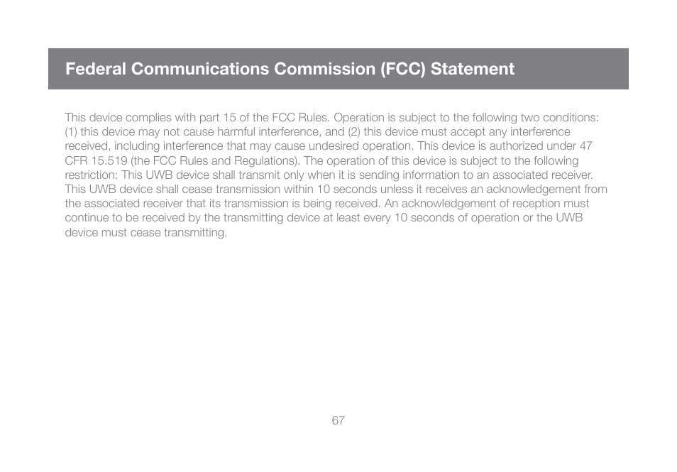 Federal communications commission (fcc) statement | IOGear GUW101A User Manual | Page 67 / 72