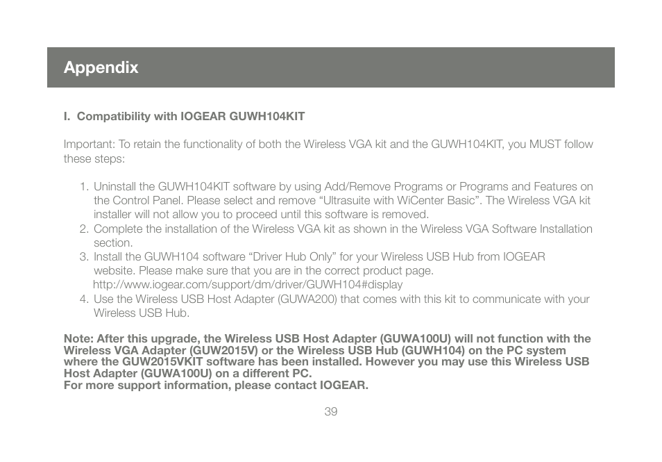 Appendix | IOGear GUW2015VKIT User Manual | Page 39 / 44