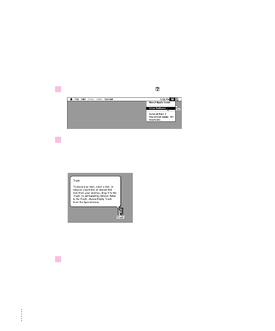 Identifying objects on the screen 26, Identifying objects on the screen | Apple Mac Performa 5300CD User Manual | Page 36 / 141