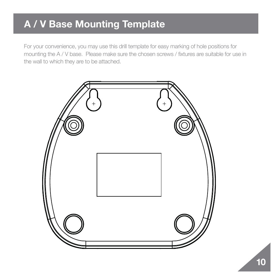 A / v base mounting template | IOGear GUWAVKIT2 User Manual | Page 11 / 12