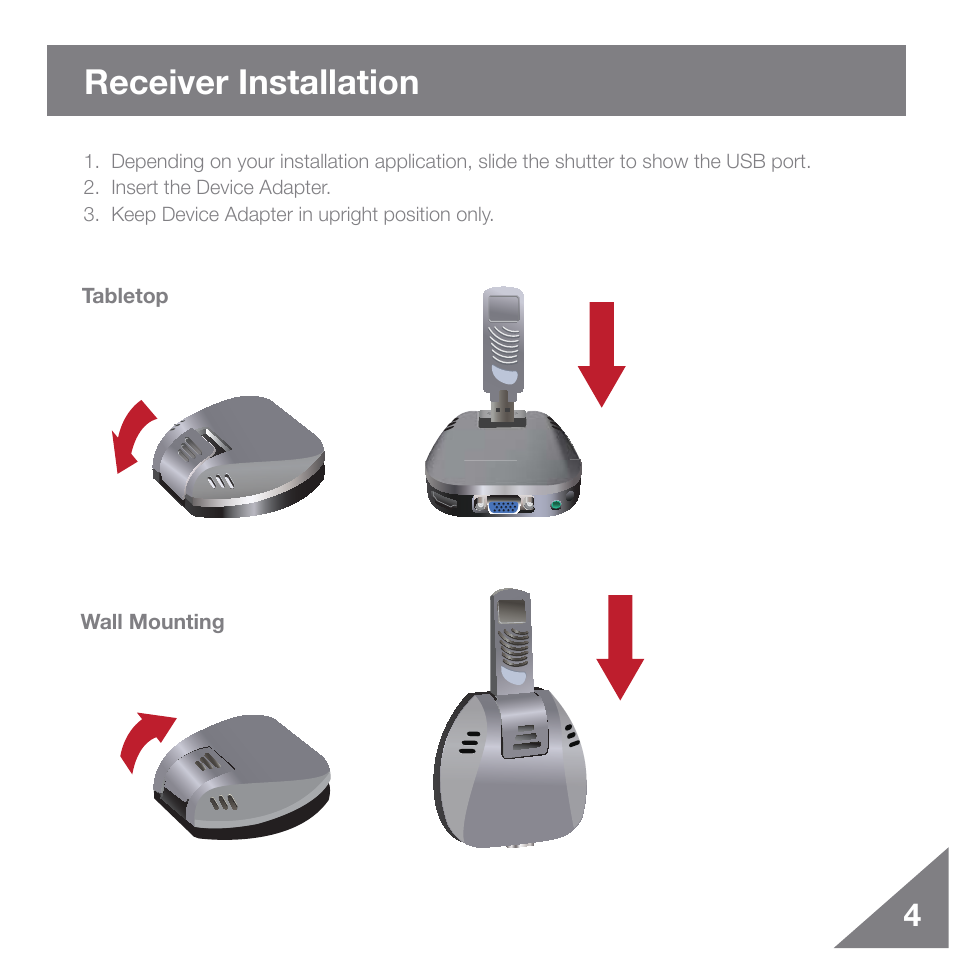 Receiver installation | IOGear GUWAVKIT2 User Manual | Page 5 / 12