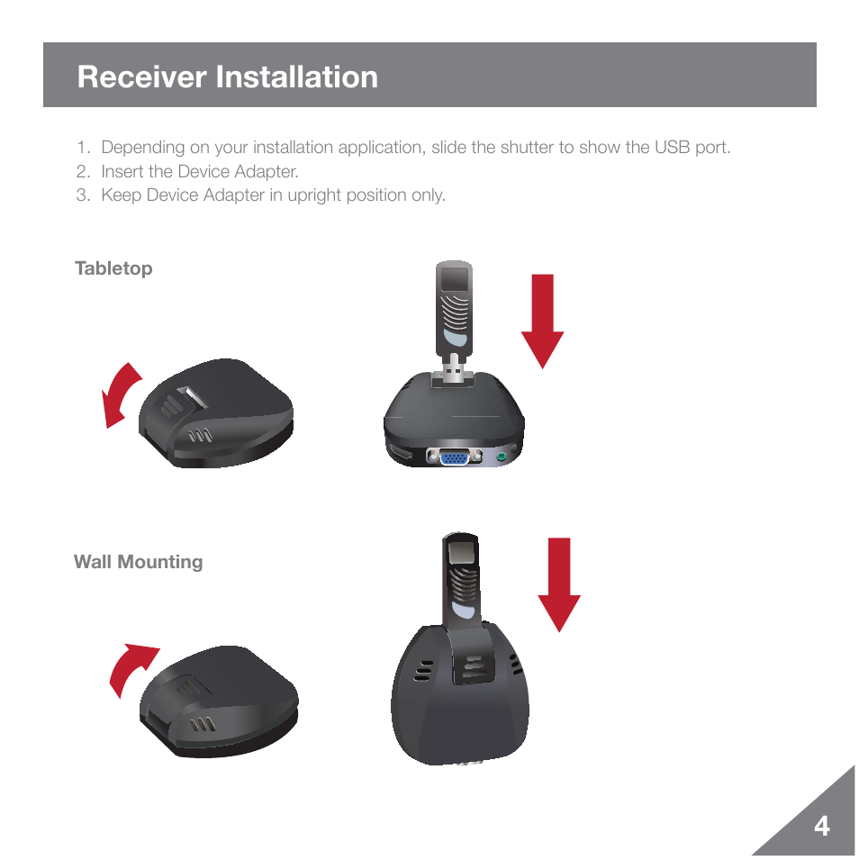 Receiver installation | IOGear GUWAVKIT3 User Manual | Page 5 / 12