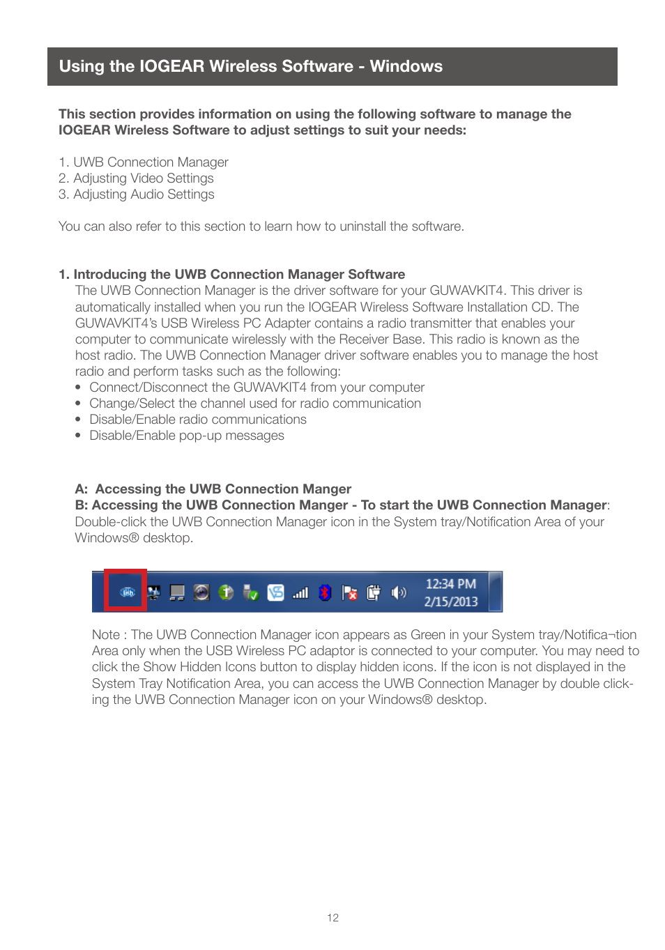 Using the iogear wireless software - windows | IOGear GUWAVKIT4 For Windows User Manual | Page 12 / 28
