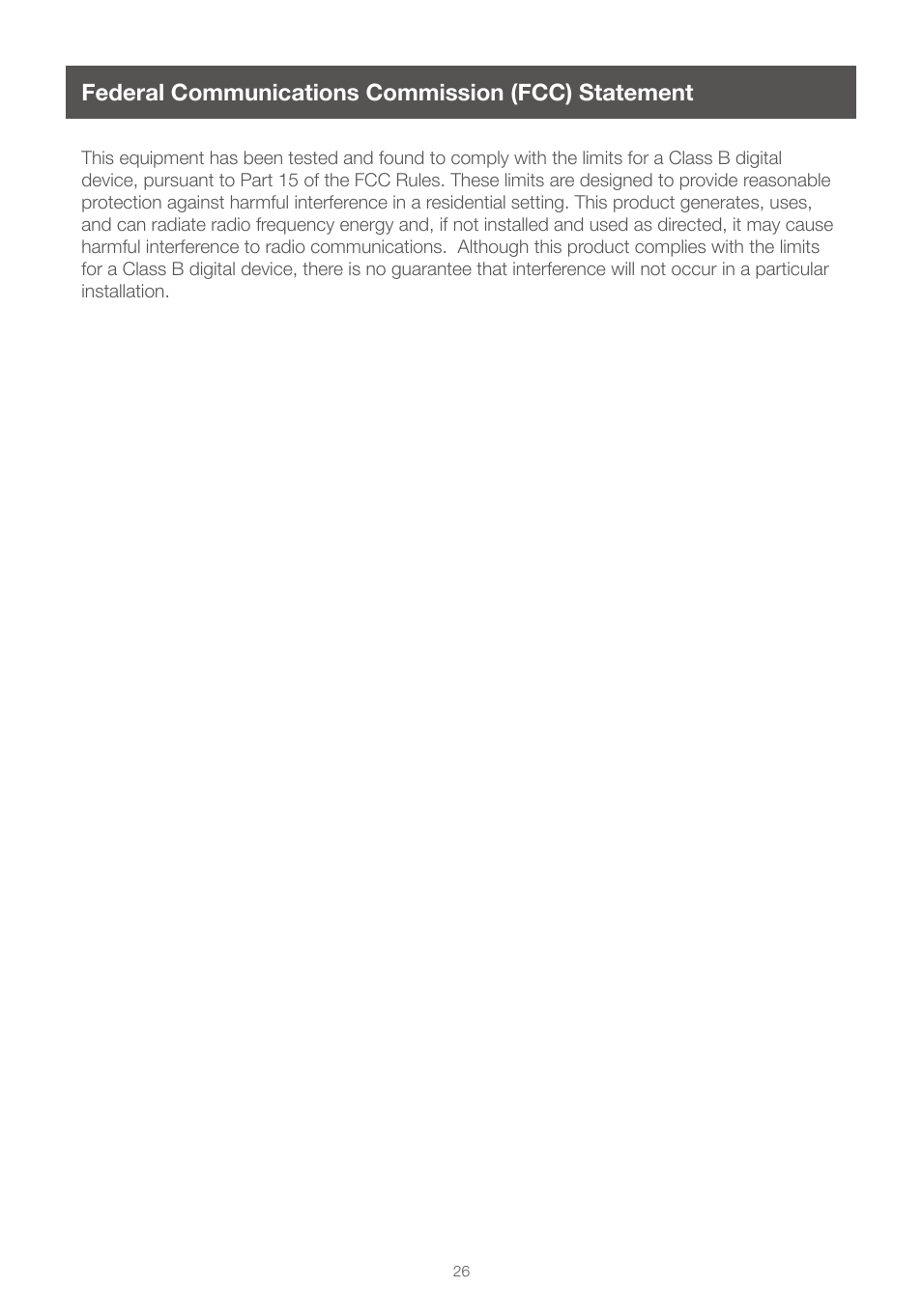 Federal communications commission (fcc) statement | IOGear GUWAVKIT4 For Windows User Manual | Page 26 / 28