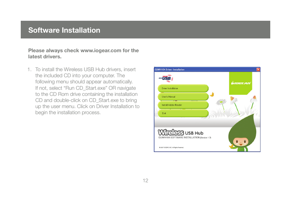Software installation | IOGear GUWH104 User Manual | Page 12 / 26