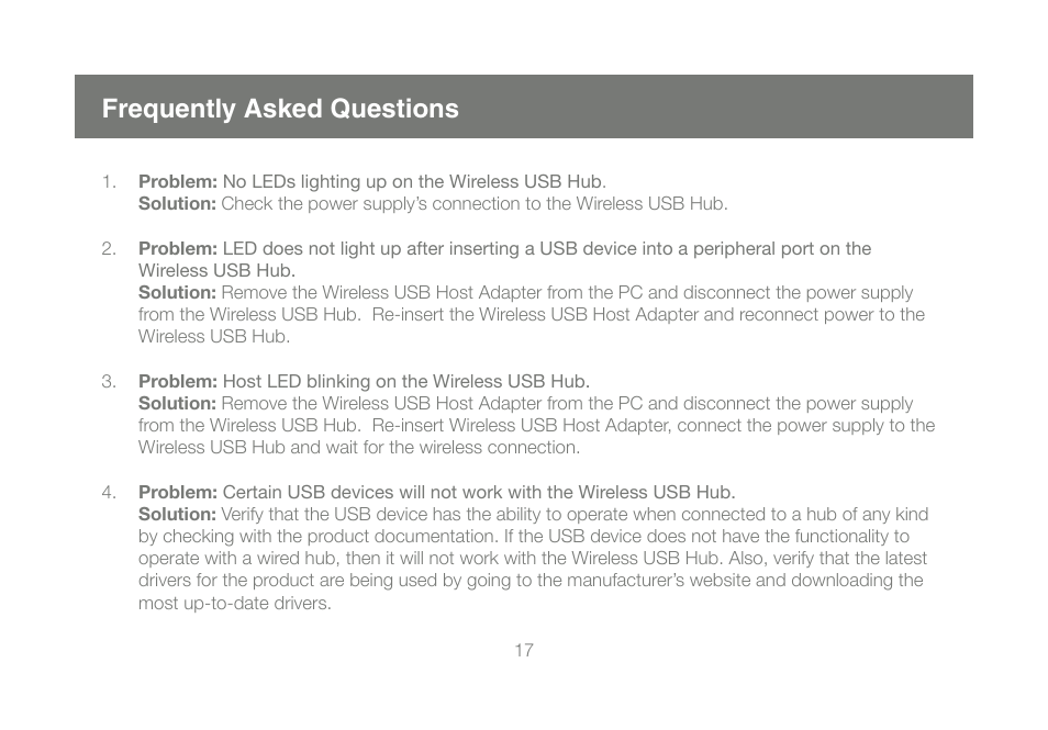 Frequently asked questions | IOGear GUWH104 User Manual | Page 17 / 26