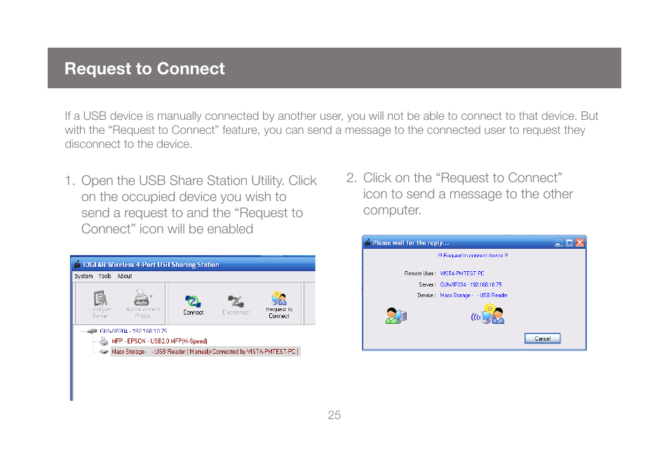 Request to connect | IOGear GUWIP204 User Manual | Page 25 / 50