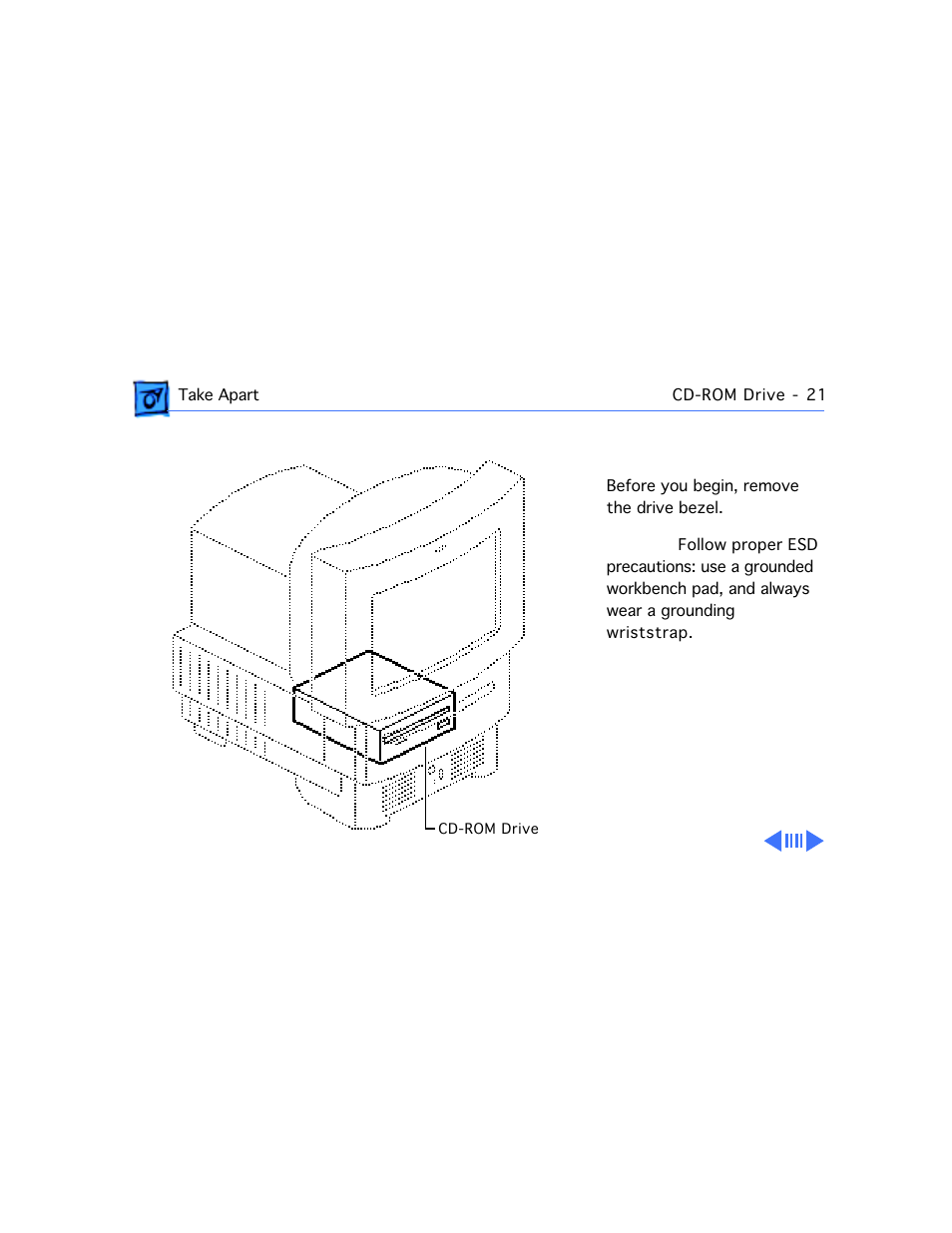 Cd-rom drive | Apple Macintosh Performa 577 User Manual | Page 56 / 161