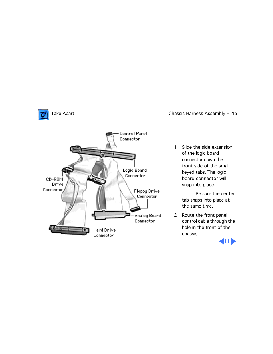 Logic board connector and cable assembly | Apple Macintosh Performa 577 User Manual | Page 80 / 161