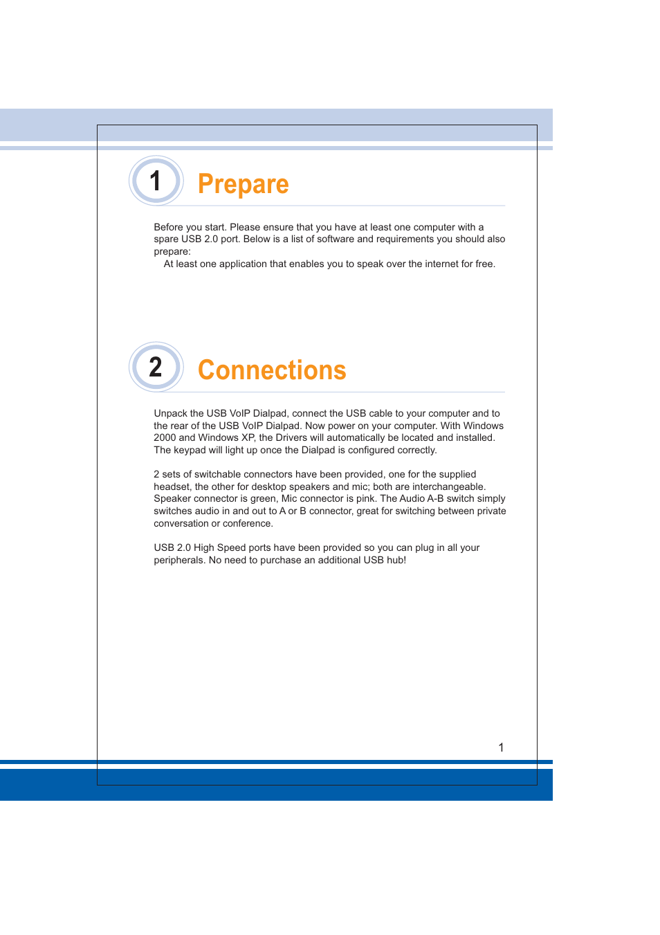 1prepare, 2connections | IOGear GVI2065U User Manual | Page 3 / 8