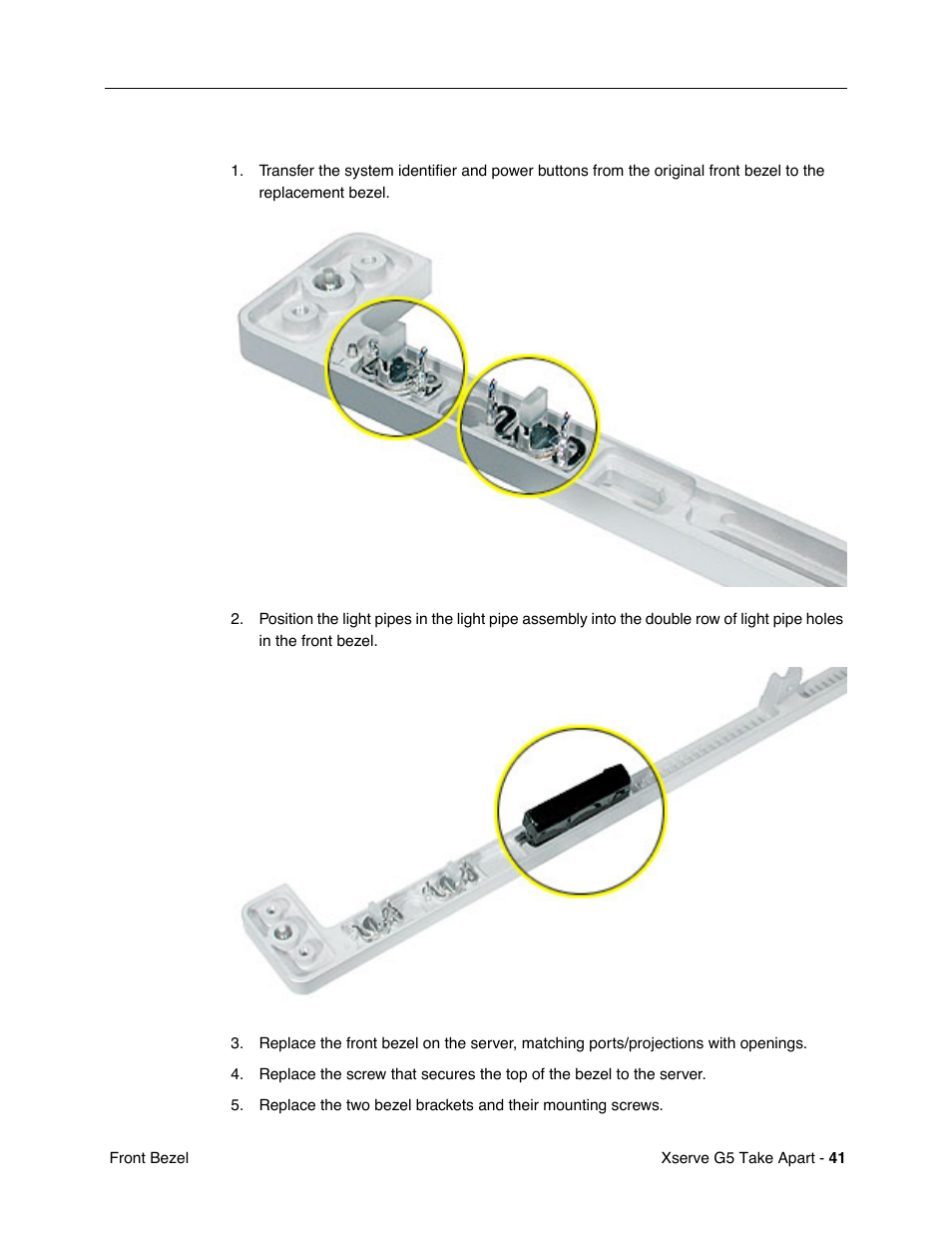 Replacement procedure | Apple Xserve G5 User Manual | Page 43 / 94