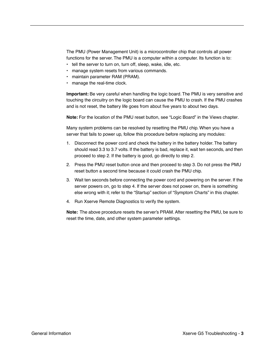 Resetting the pmu on the logic board | Apple Xserve G5 User Manual | Page 77 / 94