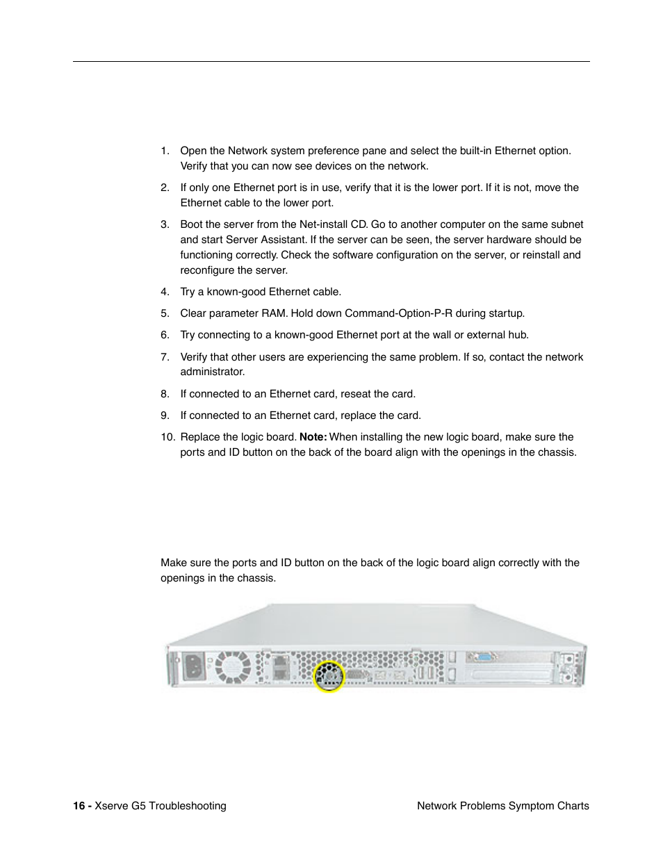 Network problems, Server cannot be seen on network, Miscellaneous | Apple Xserve G5 User Manual | Page 90 / 94