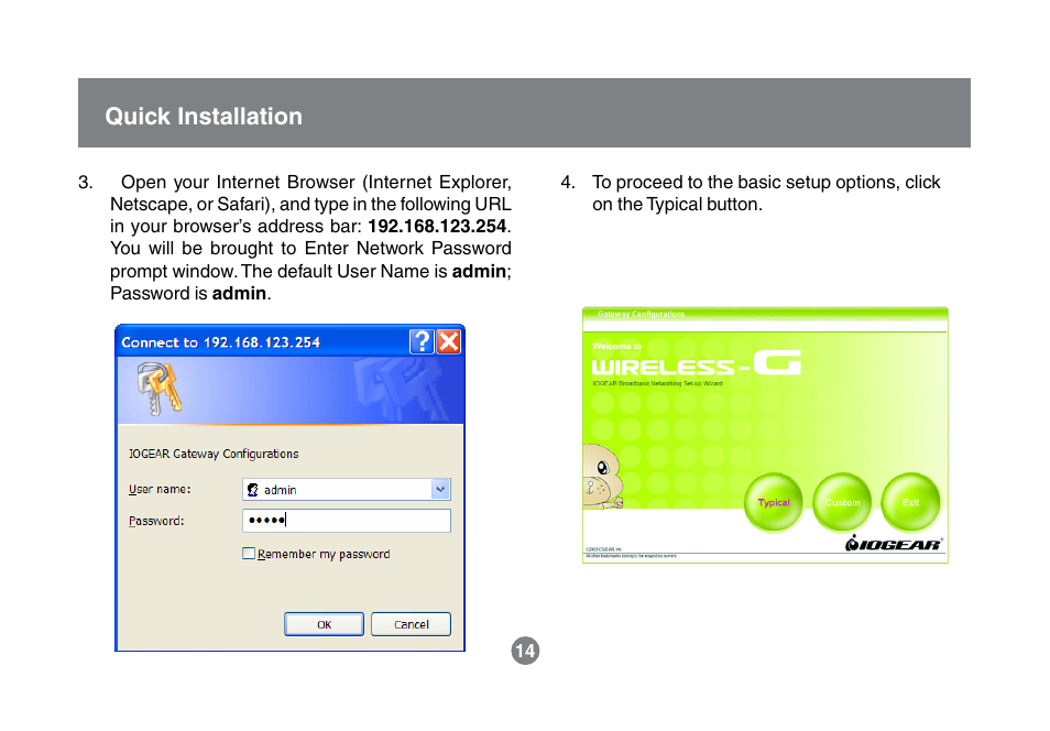 Quick installation | IOGear GWA504 Manual User Manual | Page 17 / 85