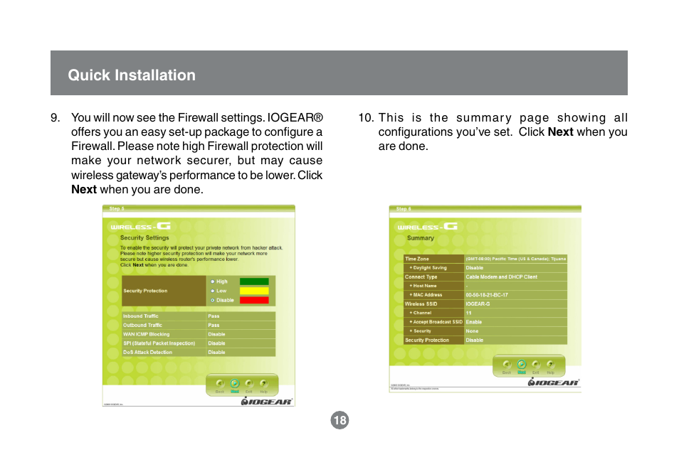 Quick installation | IOGear GWA504 Manual User Manual | Page 21 / 85