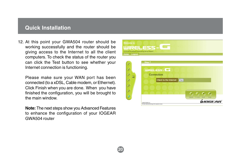 Quick installation | IOGear GWA504 Manual User Manual | Page 23 / 85