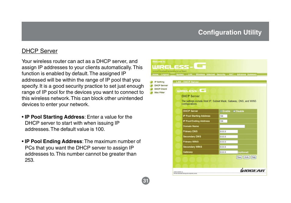 Configuration utility | IOGear GWA504 Manual User Manual | Page 34 / 85