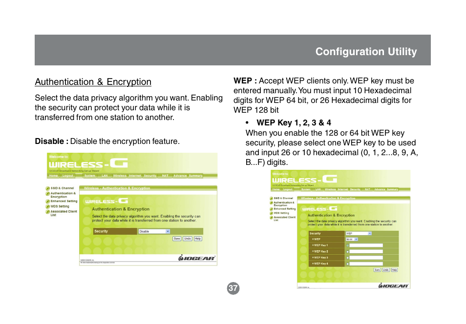 Configuration utility | IOGear GWA504 Manual User Manual | Page 40 / 85