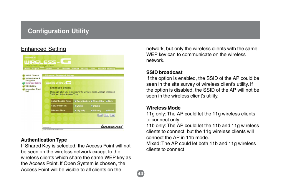 Configuration utility | IOGear GWA504 Manual User Manual | Page 47 / 85