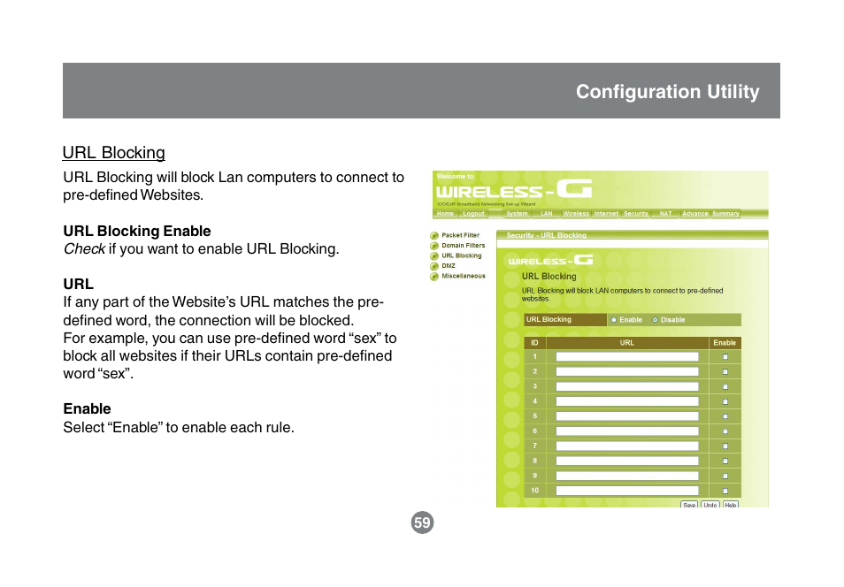 Configuration utility | IOGear GWA504 Manual User Manual | Page 62 / 85