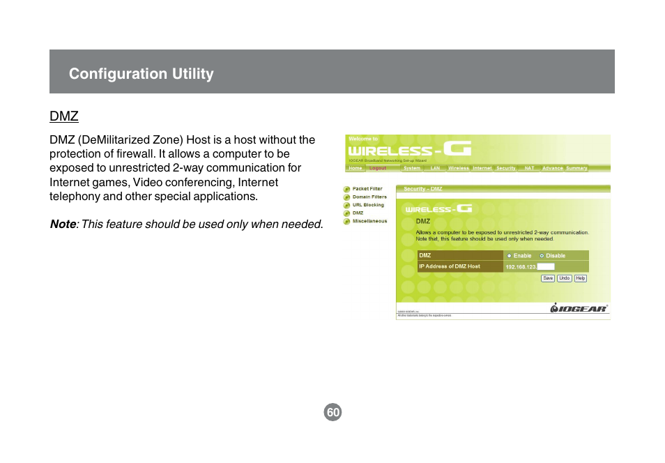 Configuration utility | IOGear GWA504 Manual User Manual | Page 63 / 85