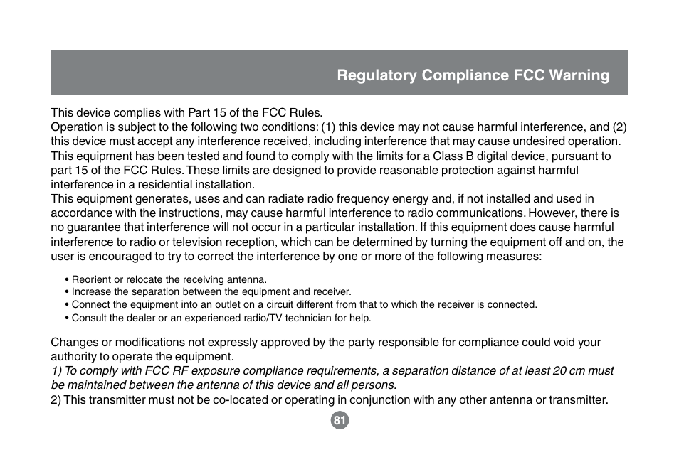Regulatory compliance fcc warning | IOGear GWA504 Manual User Manual | Page 84 / 85