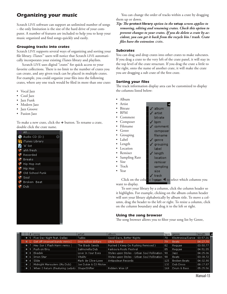 Organizing your music | Rane Serato Scratch Live User Manual | Page 15 / 24