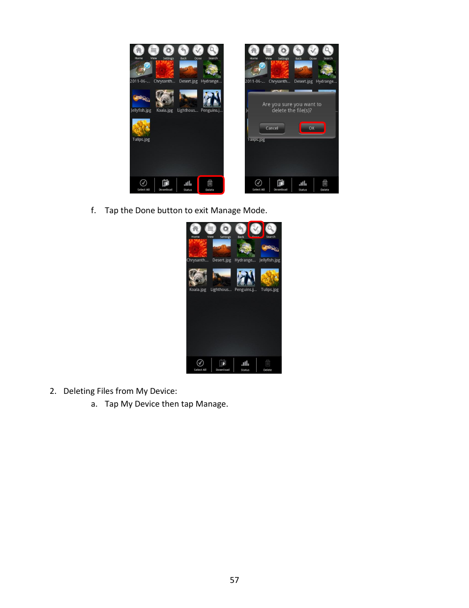 Deleting files from my device | IOGear GWFRSDU Manual User Manual | Page 57 / 103