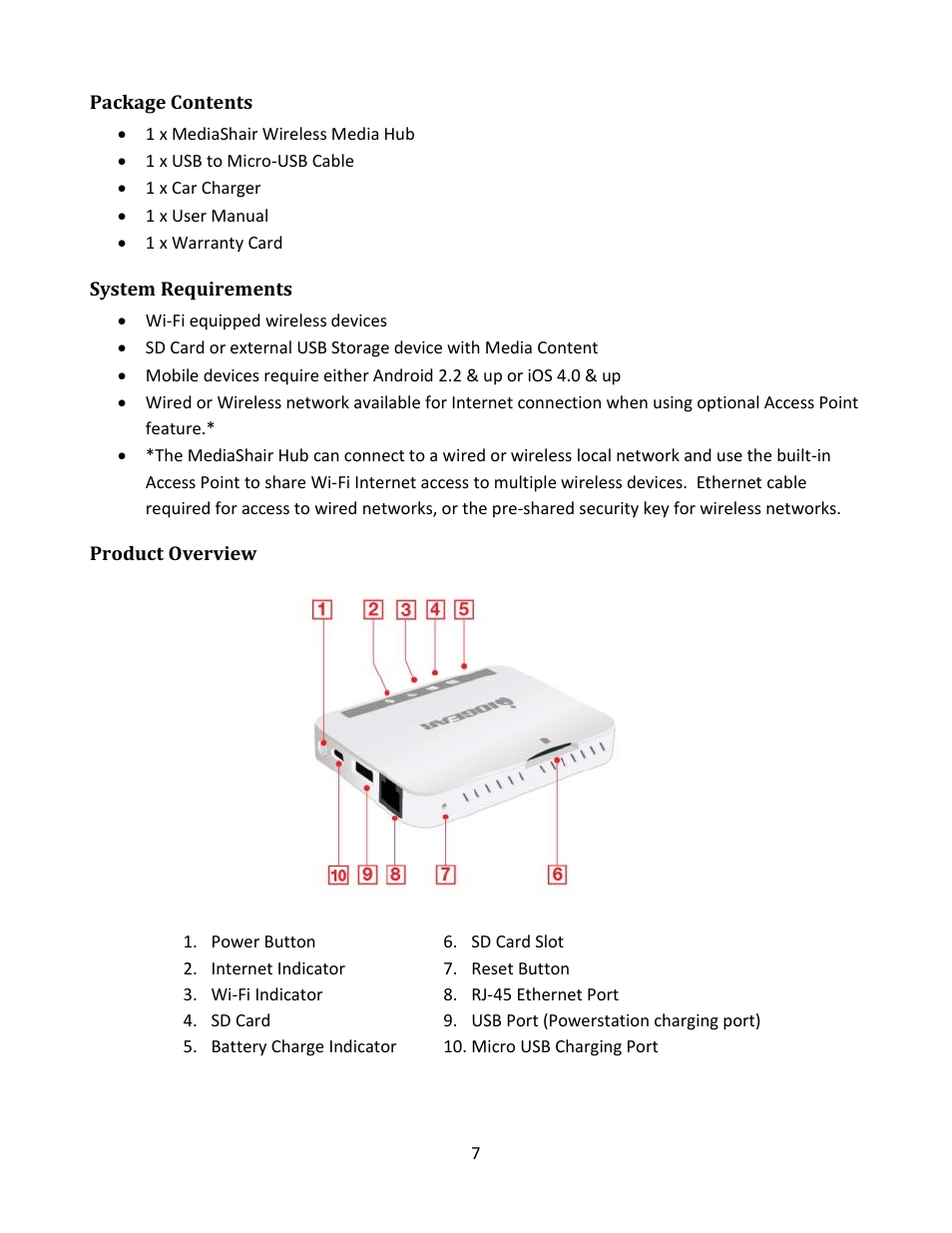 Package contents, System requirements, Product overview | IOGear GWFRSDU Manual User Manual | Page 7 / 103