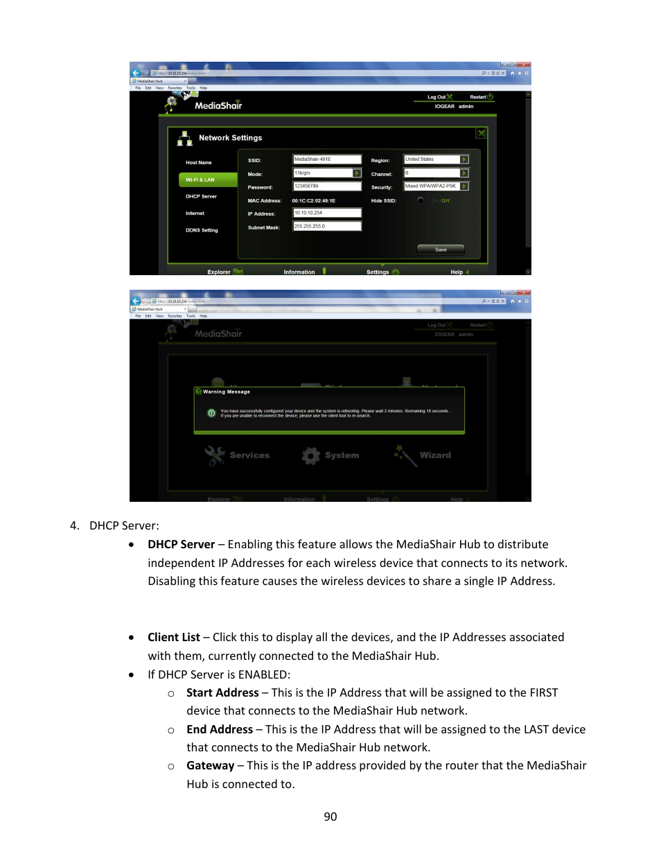 Dhcp server | IOGear GWFRSDU Manual User Manual | Page 90 / 103