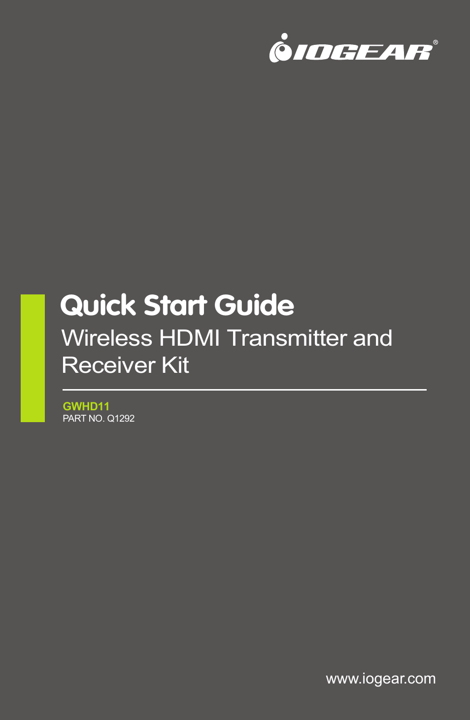 IOGear GWHD11 User Manual | 12 pages
